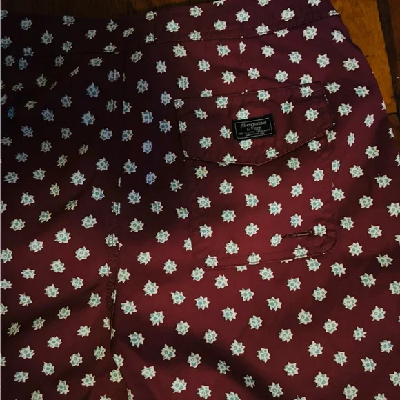 Abercrombie & Fitch Burgundy Floral Board Shorts - Picture 4 of 4